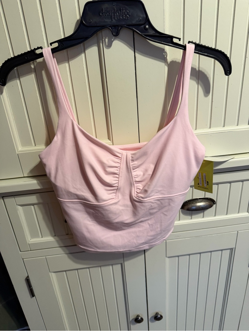 all in motion Pale Pink Ruched Cami Crop Bra